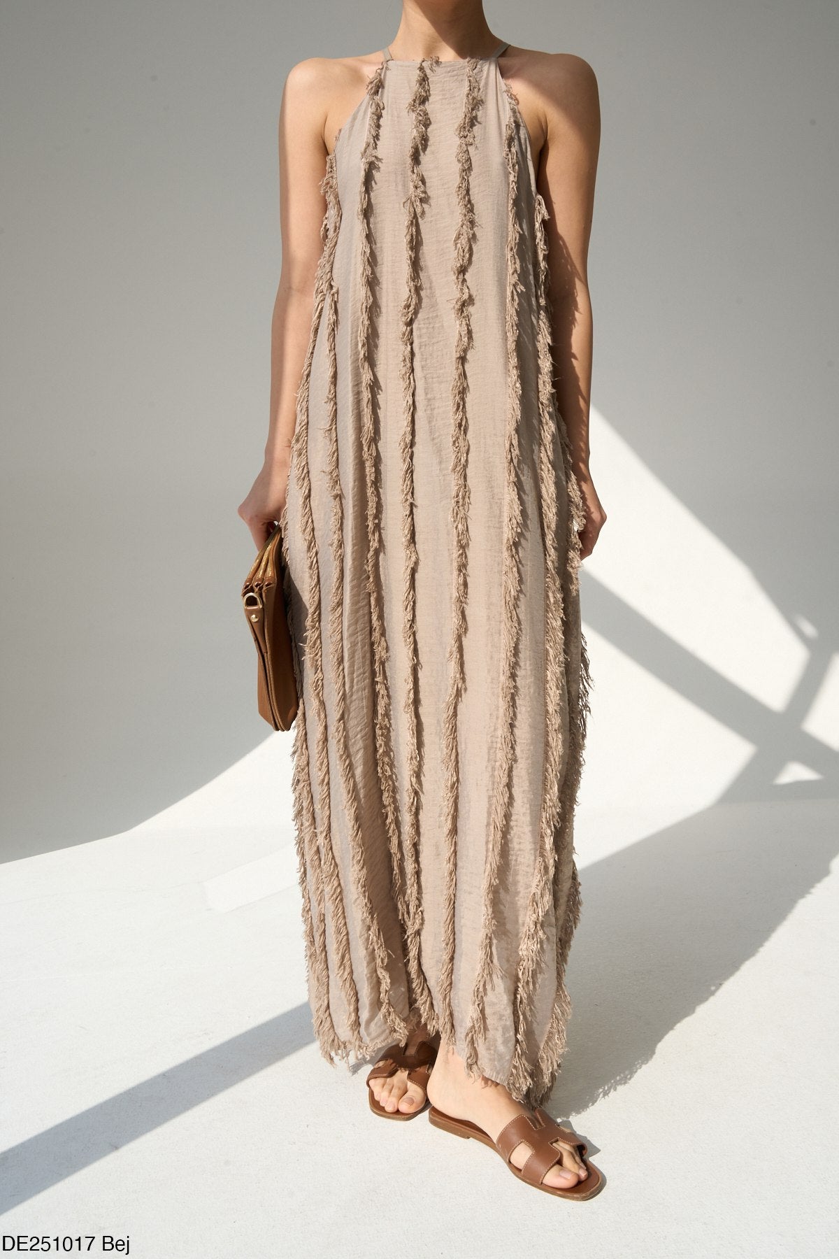 Robe longue à volants