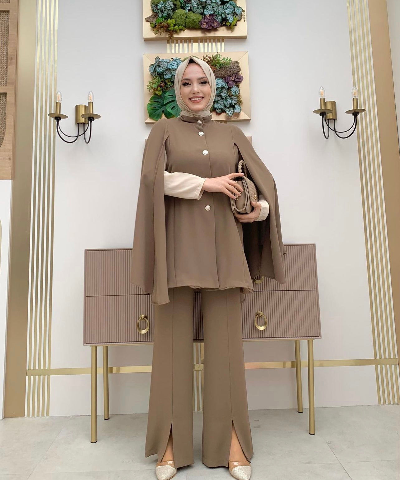 Ensemble cape beige