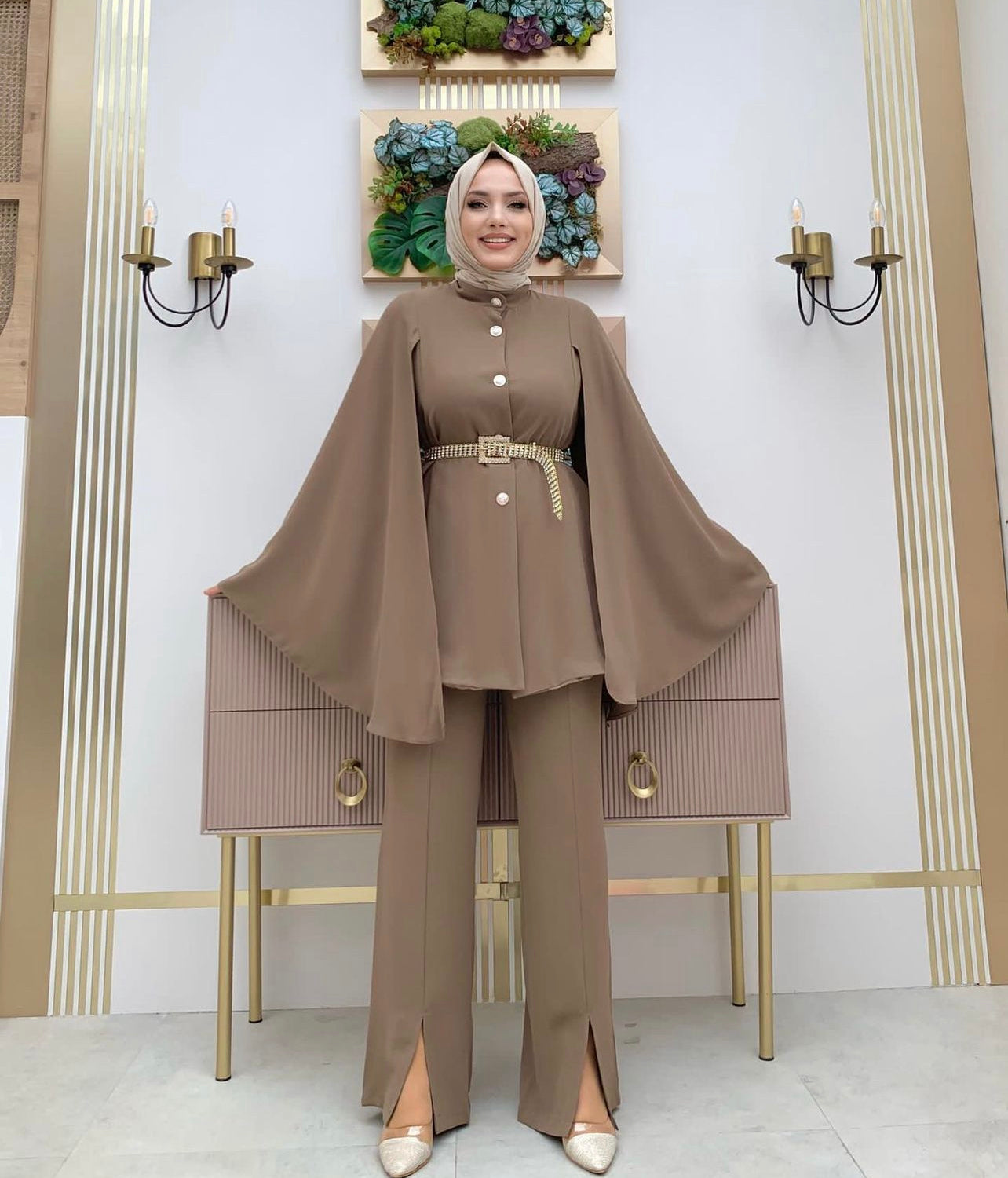 Ensemble cape beige