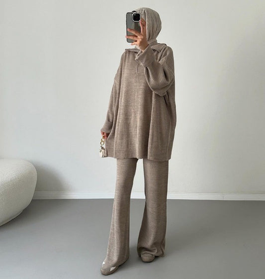 Ensemble tricot beige